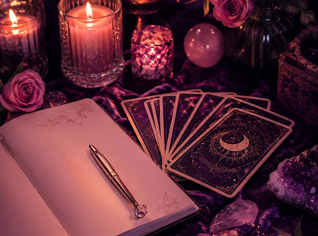 Cartas e elementos utilizados em leitura espiritual