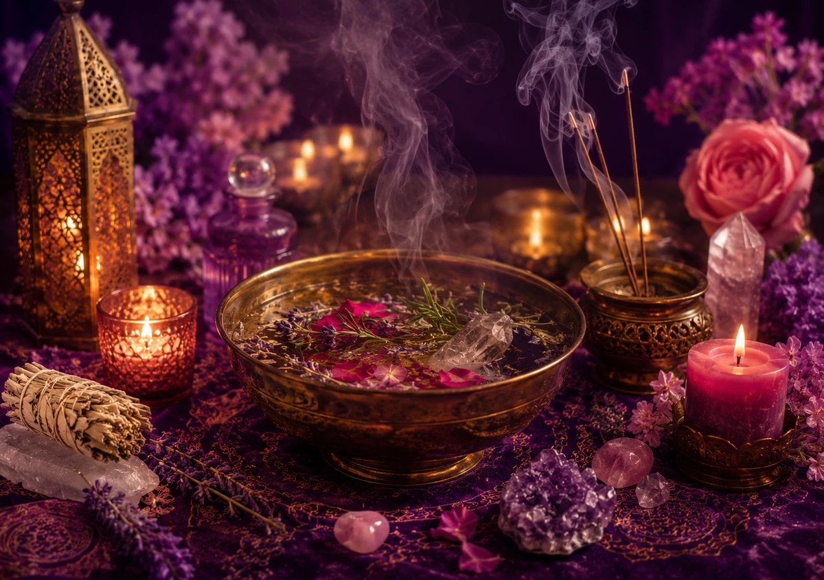 Elementos de limpeza, equilíbrio e proteção espiritual